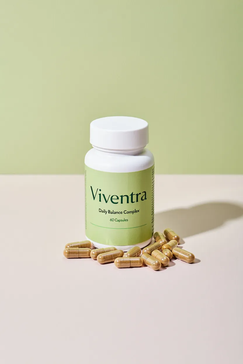 Viventra Daily Balance Complex supplement bottle with natural green label